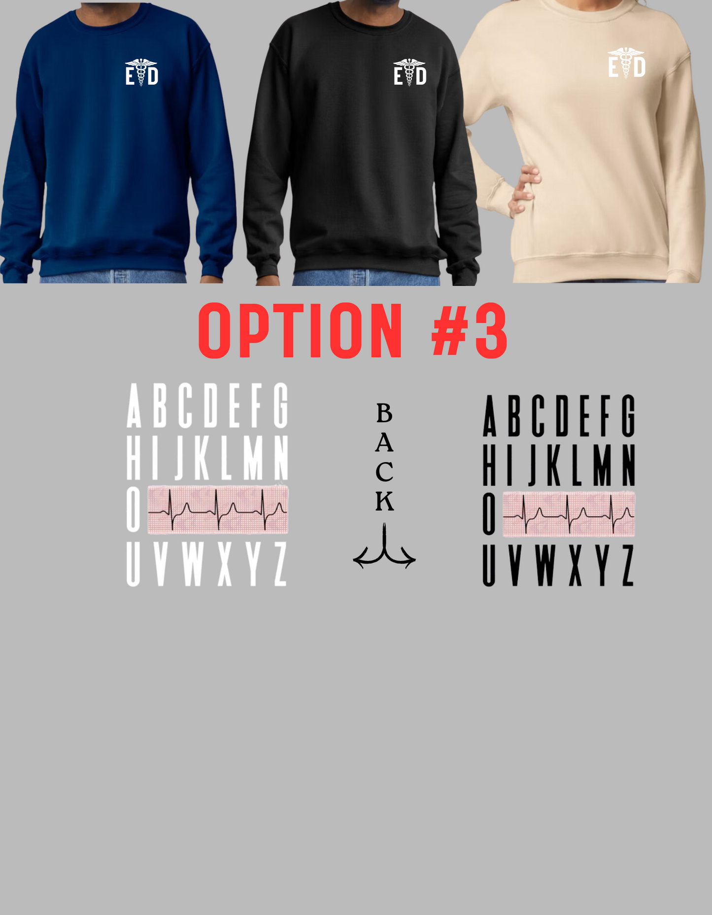 ED Crew Neck Sweat Shirt-3 Designs Available